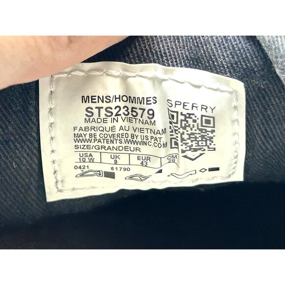 mens sperry topsider canvas shoes/size 10W stately/Charcoal Gray - Picture 12 of 16